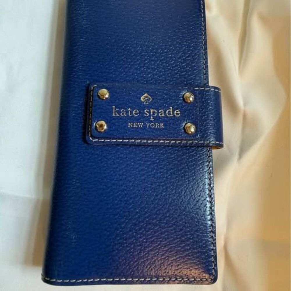 Kate Spade Wellesley Stacy Slim Wallet Cobalt Blue Pebbled Leather NWOT